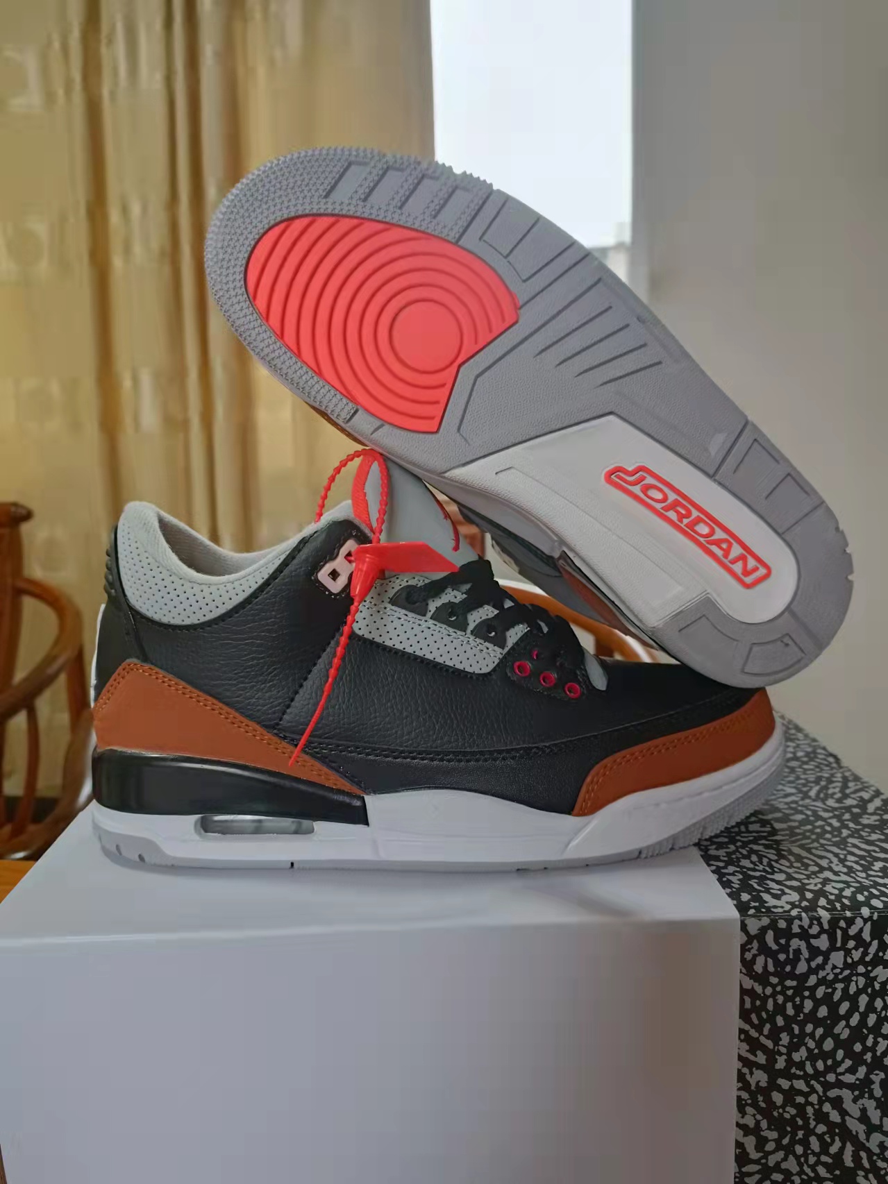 2022 Air Jordan 3 Retro Black Brown Grey Shoes